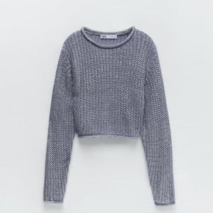 Metallic thread knit sweater Zara size small